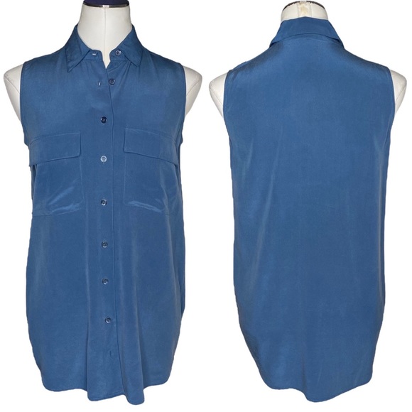 Equipment Femme Sleeveless Slim Signature Silk Top - Picture 1 of 9